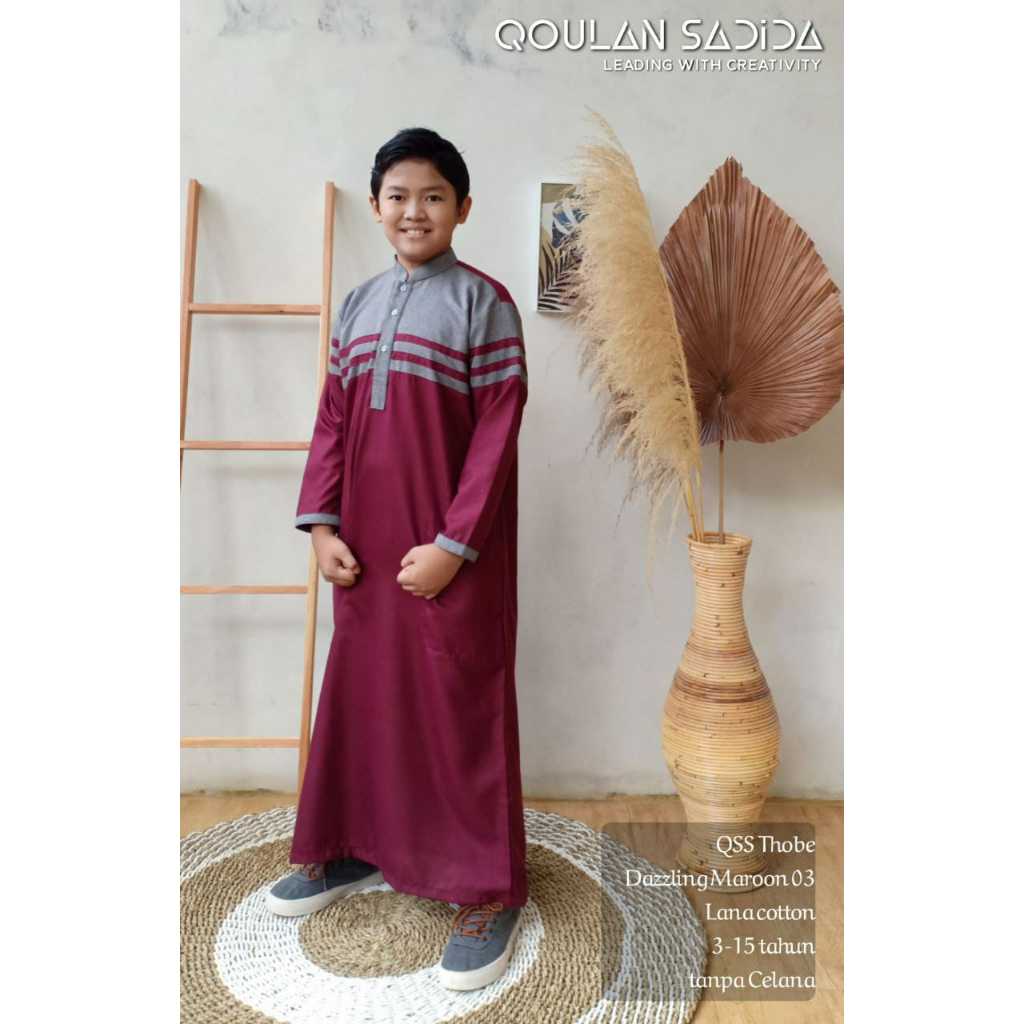 JUBAH ANAK MURAH DAZZLING MAROON 03  QAULAN SADIDA