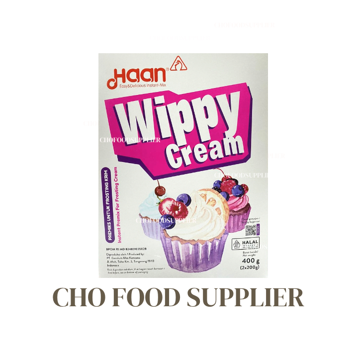 

HAAN WIPPY CREAM KOTAK 400 GRAM (BUBUK INSTANT WHIP CREAM)