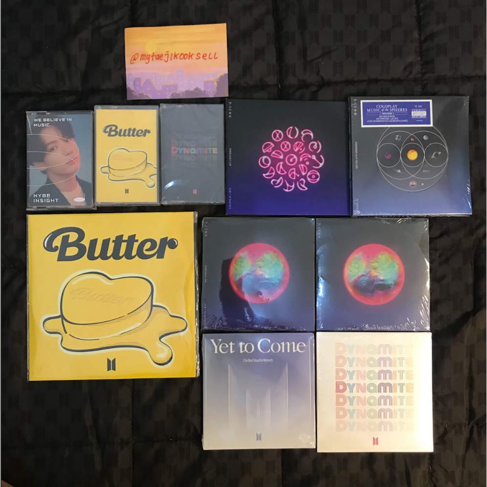 BTS Official Merch CD Cassette Vinyl LP Butter Dynamite Coldplay My Universe USA Yet To Come