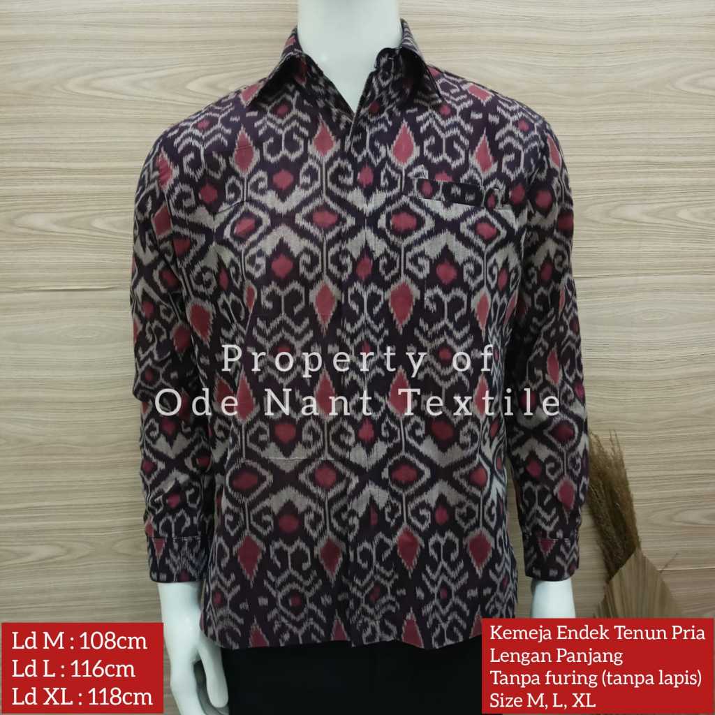 KEMEJA ENDEK TENUN PRIA LENGAN PANJANG / KEMEJA ENDEK PRIA / KEMEJA ENDEK TENUN PRIA / KEMEJA ENDEK 