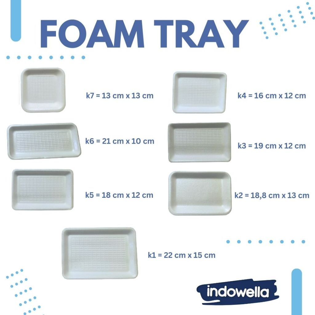 Styro foam Tray Buah Daging Ikan Sayuran merk KCS dan LUX per 50pcs