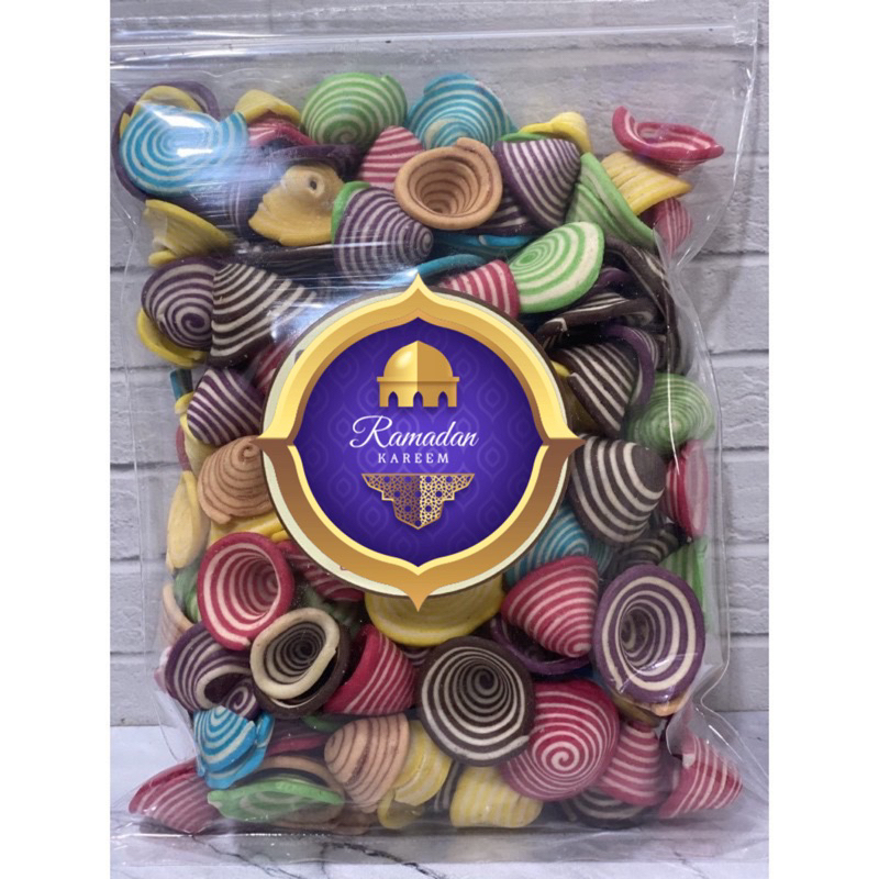 

KUPING GAJAH MIX / RAINBOW 500gr (COKLAT / VANILLA / KARAMEL / PANDAN / STRAWBERRY)