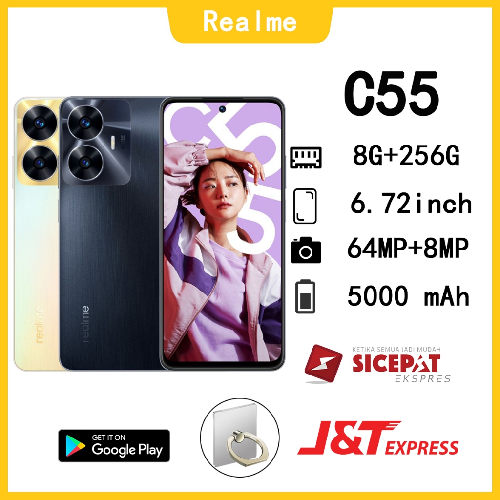 HP Realme C55 Ram 8/256GB Murah 4G LTE Smartphone Garansi 1 Tahun COD