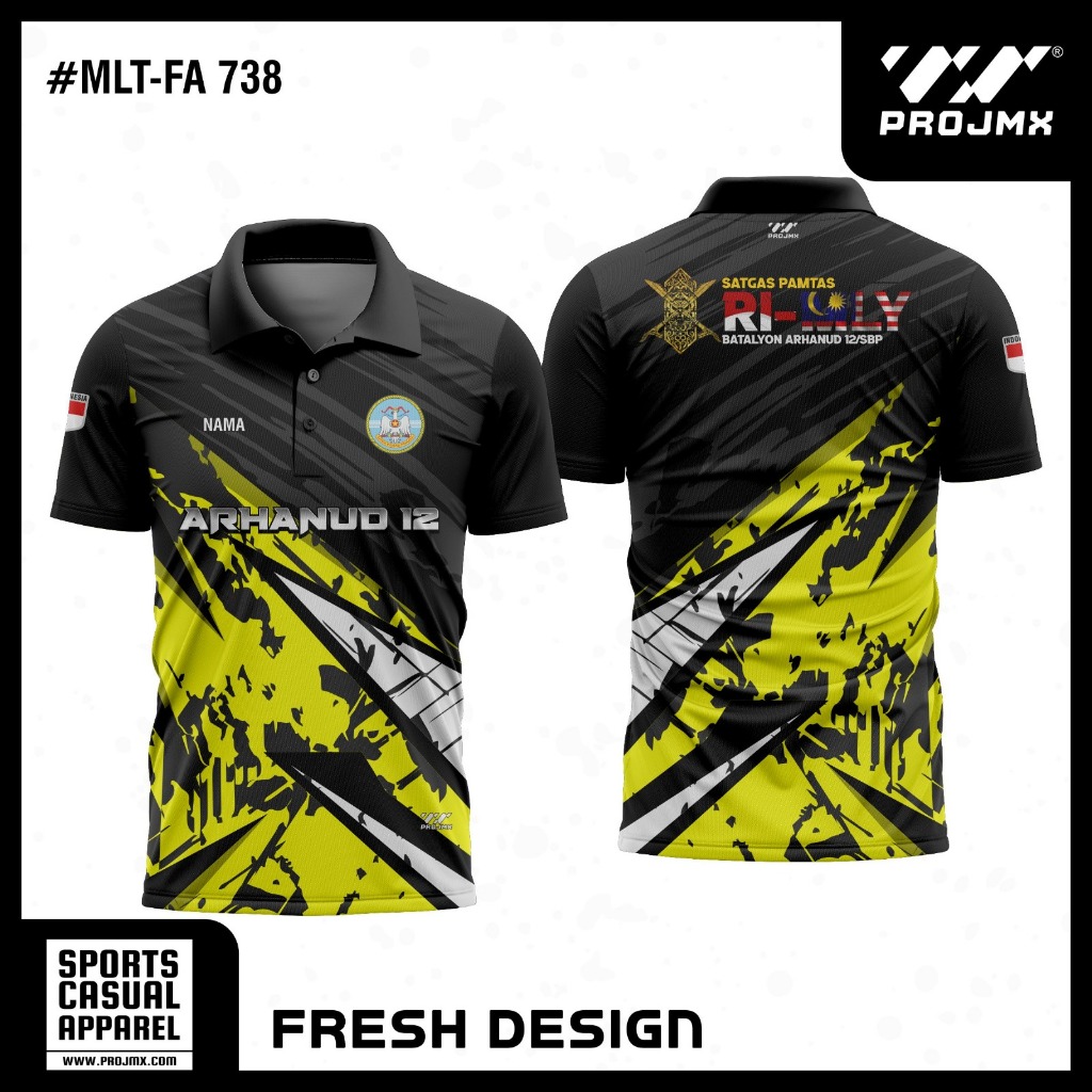 PROJMX - KAOS JERSEY MILITER SATGAS PAMTAS RI-MLY ARHANUD 12/SBP