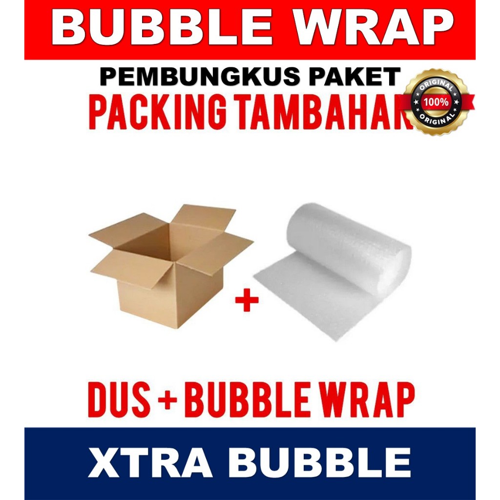 

Tambahan packaging EXTRA DUS + BUBBLES WARP, Pembungkus Paket Tambahan