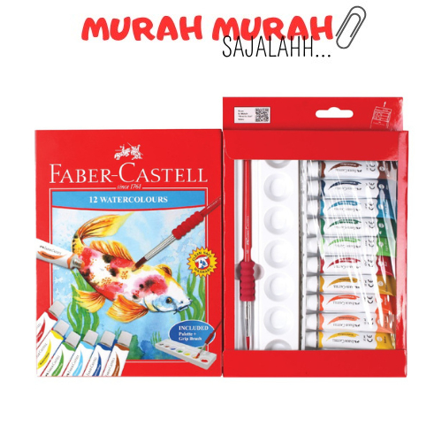 

Watercolours 12 Warna / Cat Air 12 Warna Faber Castell FREE Palet & Kuas