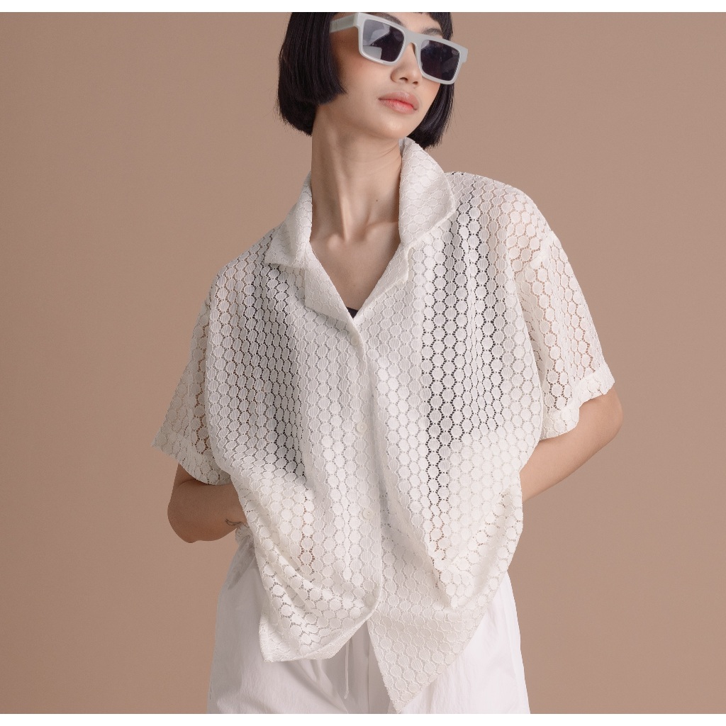 Nymph Nella Lace Kemeja Brukat Wanita