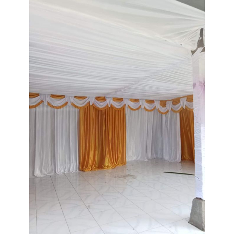 Plafon tenda datar garis rempel