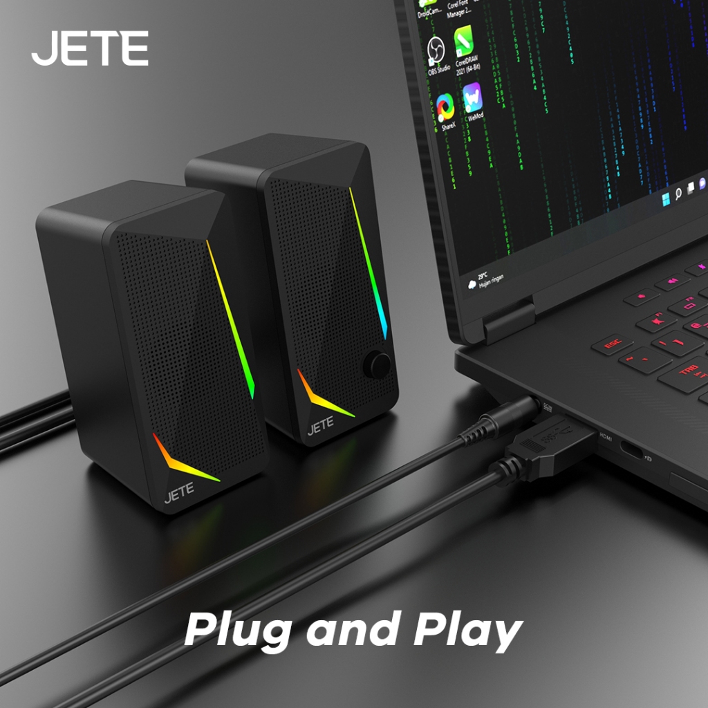 Speaker PC Komputer Laptop JETE SC101 5 Watt with LED Light - Garansi 2th-6