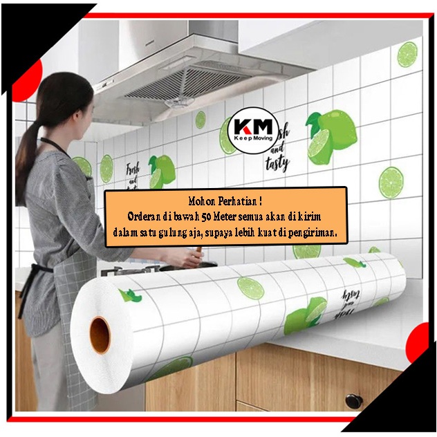 KM Sticker Dapur Anti Minyak Anti Panas Stiker Dinding Meja Tahan Panas Wallpaper Dinding Waterproff