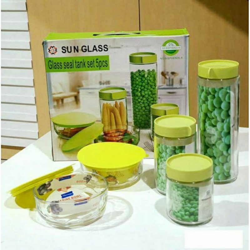 Toples sun glass/glass seal set of 5