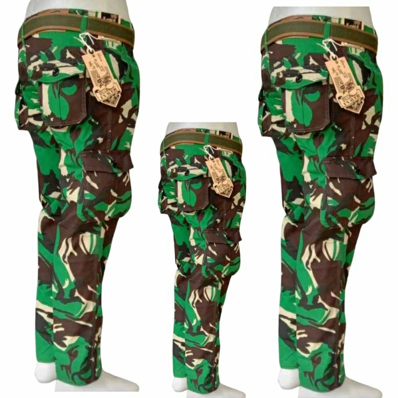 celana cargo doreng army panjang big size jumbo