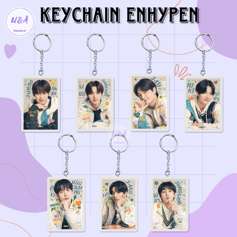 [Unaverse] GANTUNGAN KUNCI ENHA Keychain Acrylic Jay Jake Chibi Cute