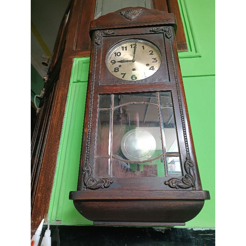 Jam Dinding Kuno JUNGHANS W64 Senar 8 Box Jati (Free Ongkir)