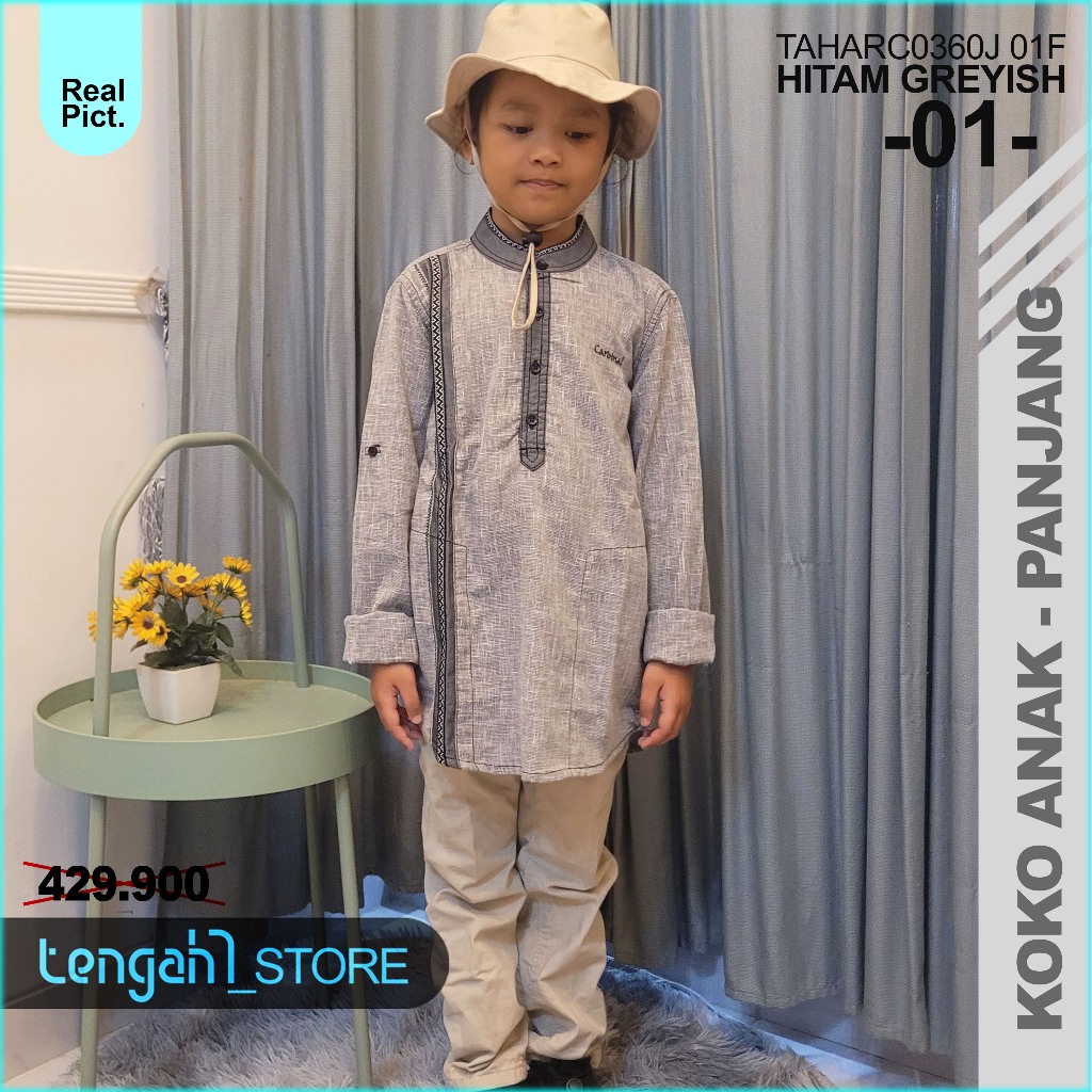 【COD】Baju Koko Anak Lengan Panjang Pola Reguler CARDINAL | Kemeja Koko Anak Tangan Panjang