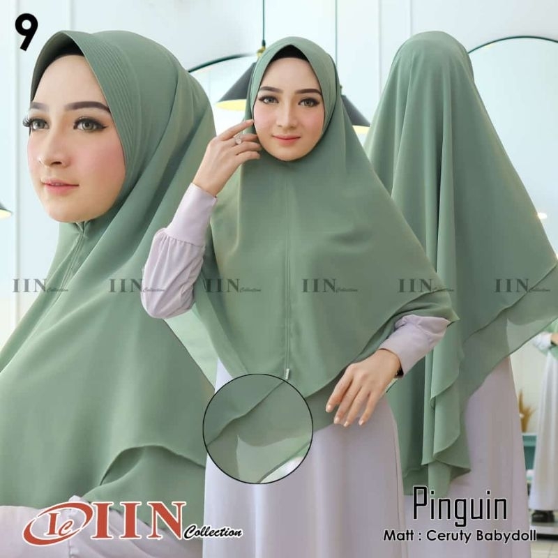 Jilbab ceruty babydoll model pinguin pakai pet / hijab instan elegan dan flowy, cocok disemua acara