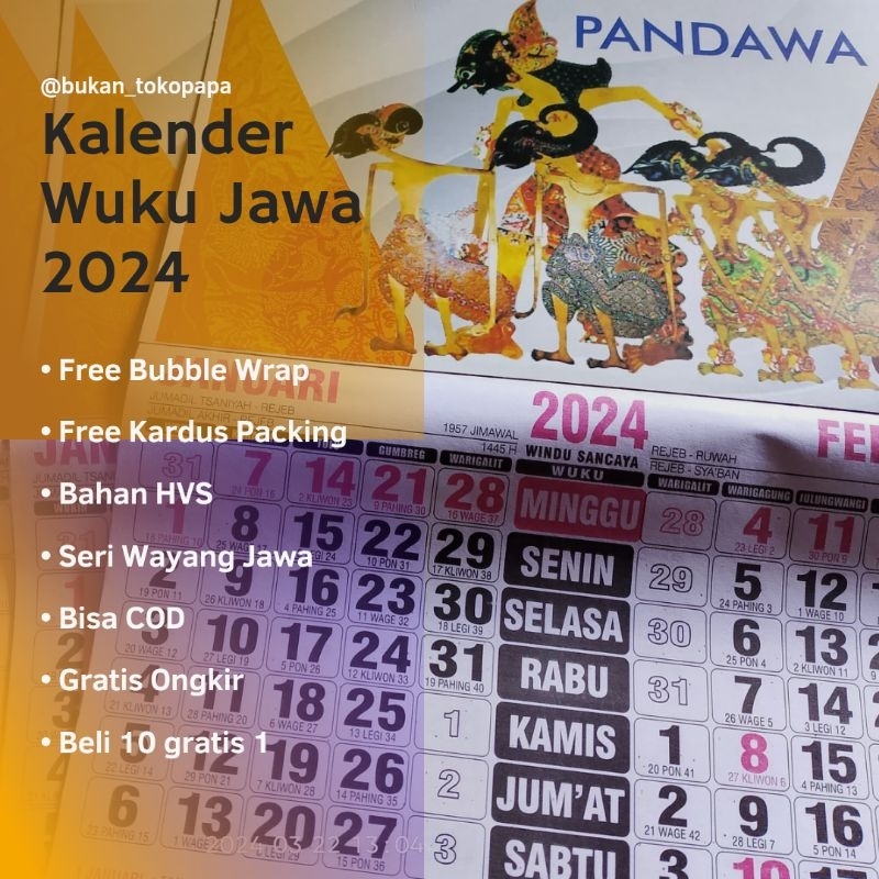 

KALENDER JAWA 2024 Seri Pandawa Lima