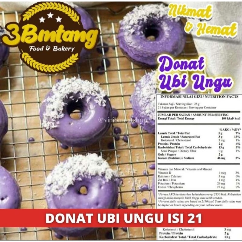 

Donat Ubi Ungu 3Bintang Halal isi 21