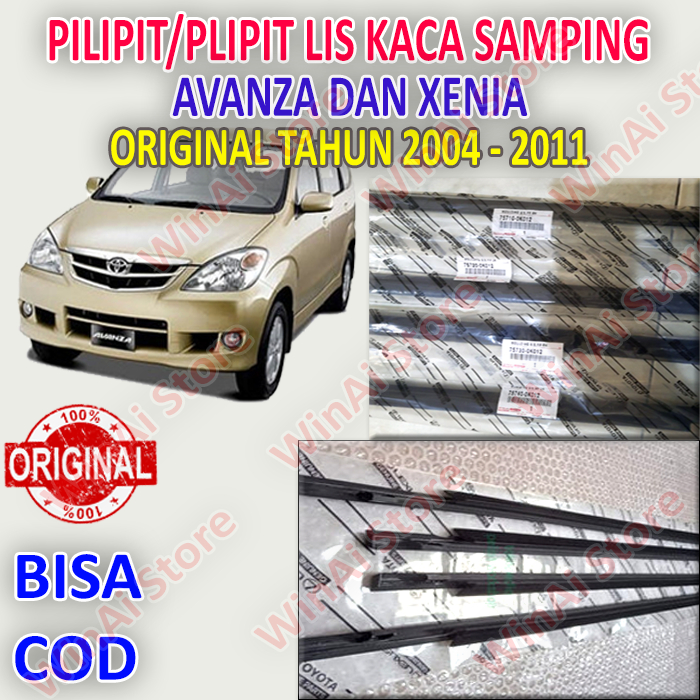 PLIPIT/LIS KACA SAMPING AVANZA XENIA VVTI HITAM 2004-2011 ORIGINAL