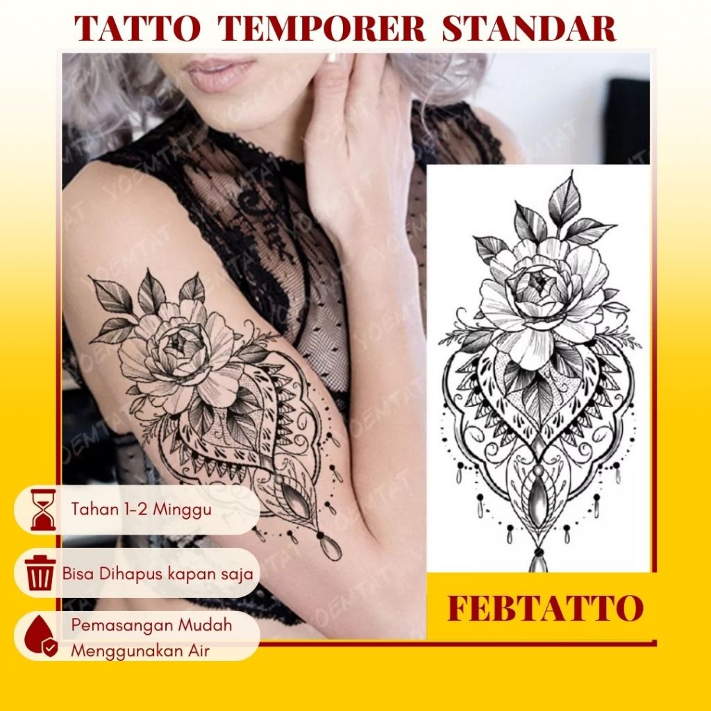 Tato Temporer Ukuran 21cmx11cm Tato Lengan Tato Dada Tato tangan Tato Kaki Tato Punggung Tato Jari  