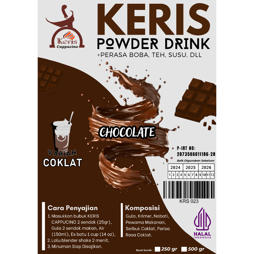 

Chocolatte Serbuk Minuman rasa 5OO gr