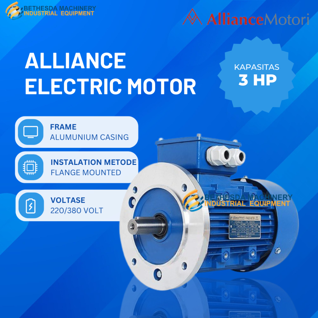 DINAMO MOTOR LISTRIK 3 HP 3HP FLANGE ALLIANCE ELECTRIC MOTOR