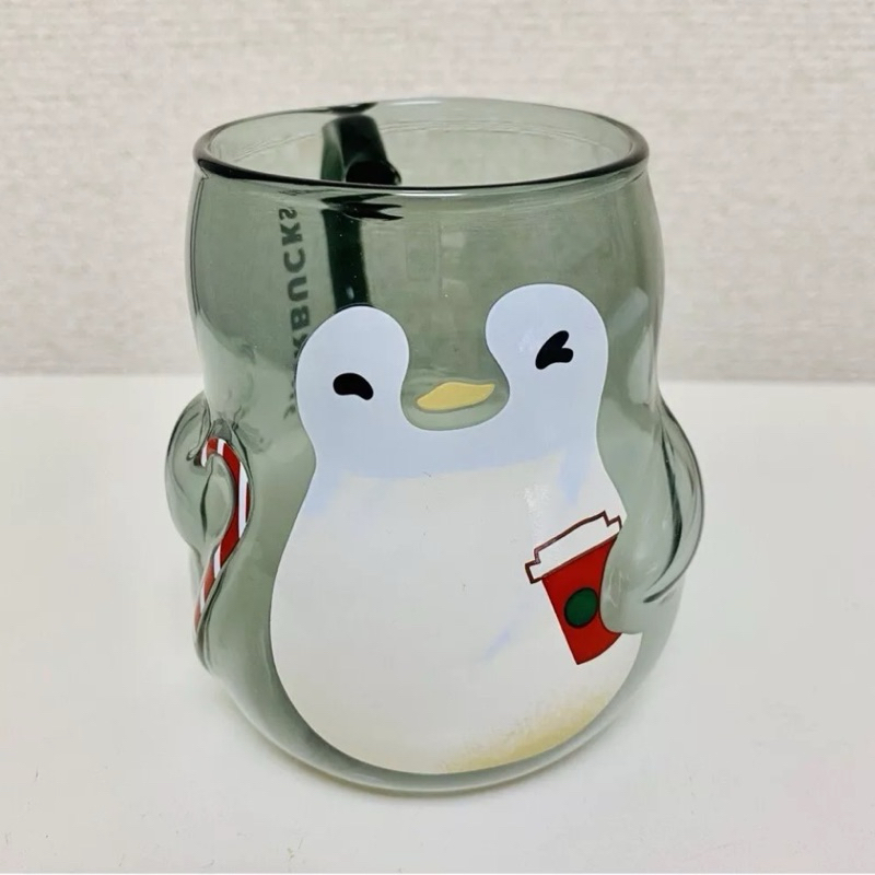 Starbucks Japan Penguin Christmas Glass Mug SUPER DUPER CUTEE RAREE