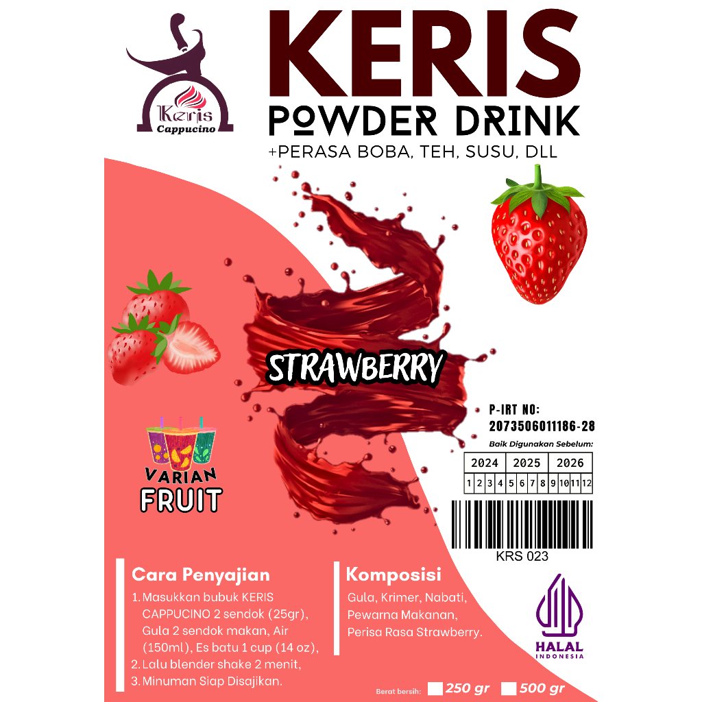 

Strawbery Serbuk Minuman Kemasan 500 gr