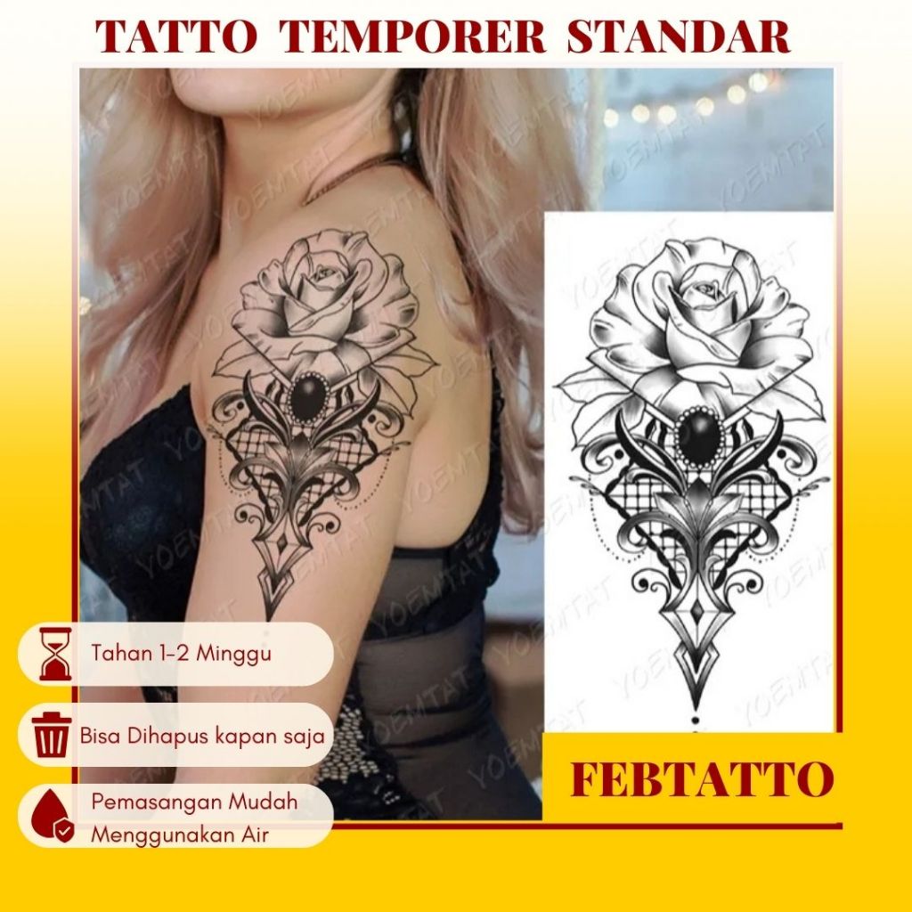 Tato Temporer Ukuran 21cmx11cm Tato Lengan Tato Dada Tato tangan Tato Kaki Tato Punggung Tato Jari  