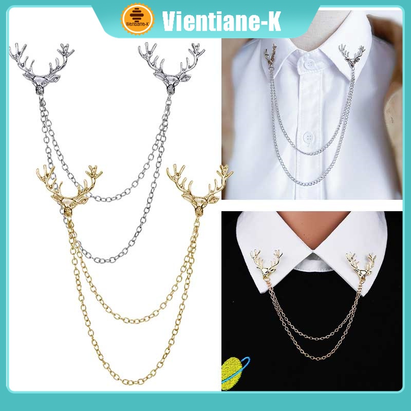 Lapel Pin Bros Jas Pin Rusa Emas Perak Untuk Pria