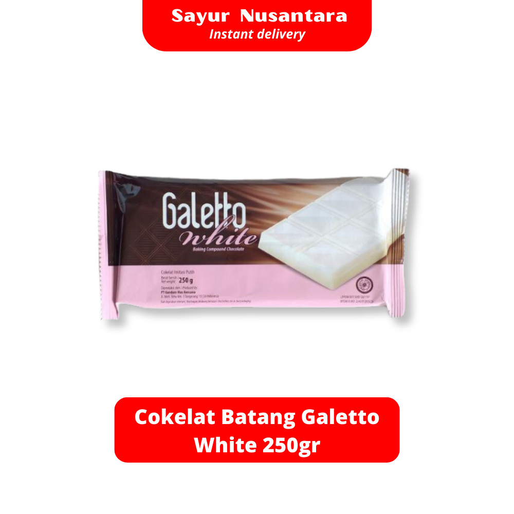 

Cokelat Batang Galetto White 250gr - Sayur Nusantara