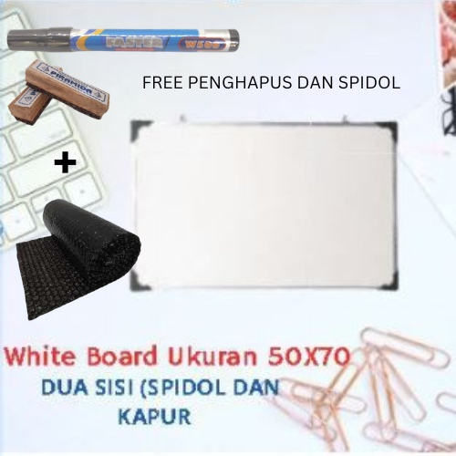 

PAPAN WHITEBOARD UKURAN 50X70 DENGAN PACKING BUBBLEWRAP