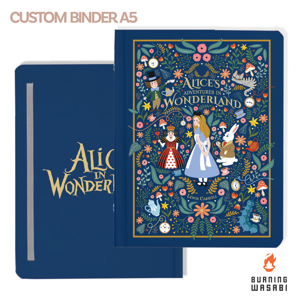 

Binder Alice In Wonderland Cartoon Aesthetic A5 20 ring 6 ring Custom Nama Burning Wasabi
