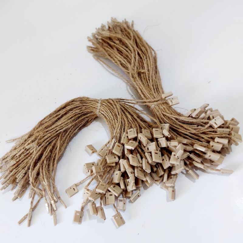 

tali hangtag goni / gantungan label baju / tali rami / loopin goni / string pin rami / lock pin goni