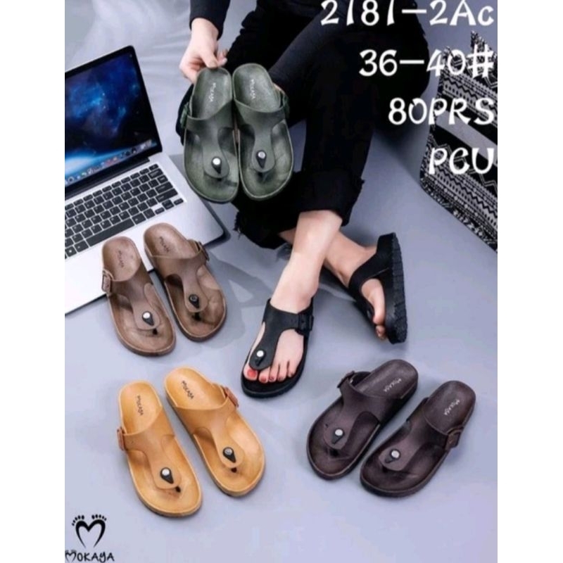 Sandal Jepit Wanita Simple Gesper Import Mokaya 2181