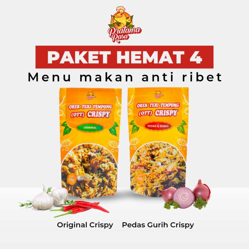 

Paket Hemat 4 Menu Praktis Tanpa Ribet - Orek Teri Tempong - Pedas Gurih Basah - Teri Crispy - Teri Original - Teri Nasi Basah - Teri Nasi Medan - Teri Nasi - Teri Pedas - Teri Balado - Teri