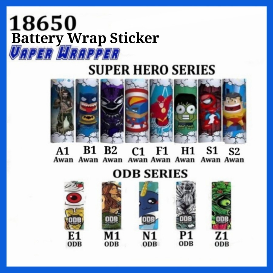 Battery Wrap Sleeve PVC Plastik Cover 18650 Baterai Batere Batre ODB