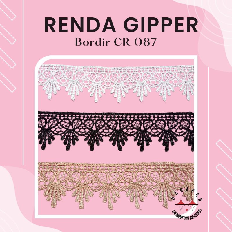 Renda Gipper CR 087 ROL Renda Gipper Renda Mukena Baju Pinggiran