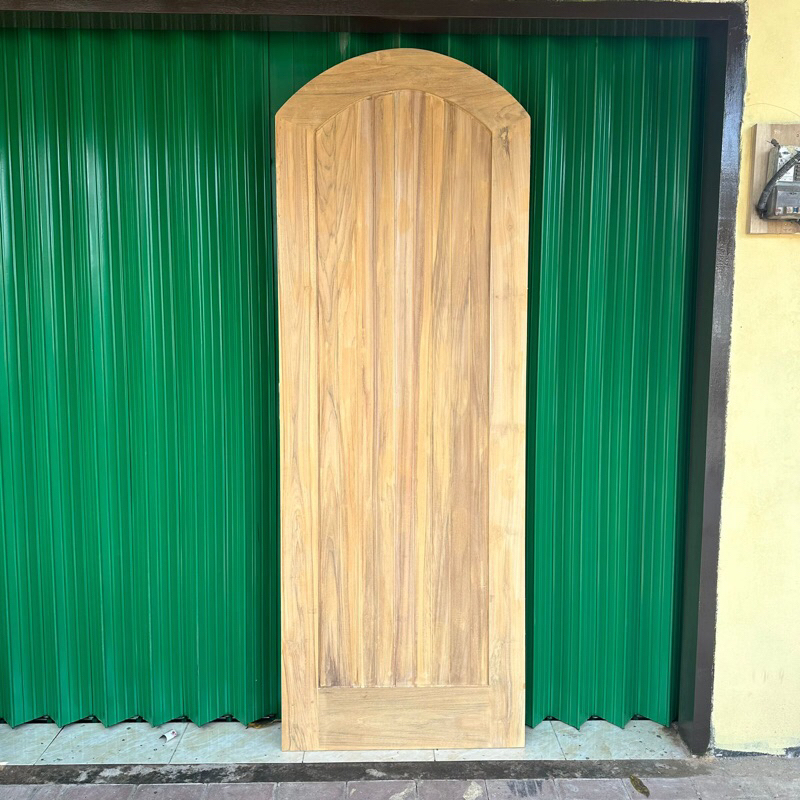 PINTU JATI MODEL LENGKUNG/BULAT 100% KAYU JATI