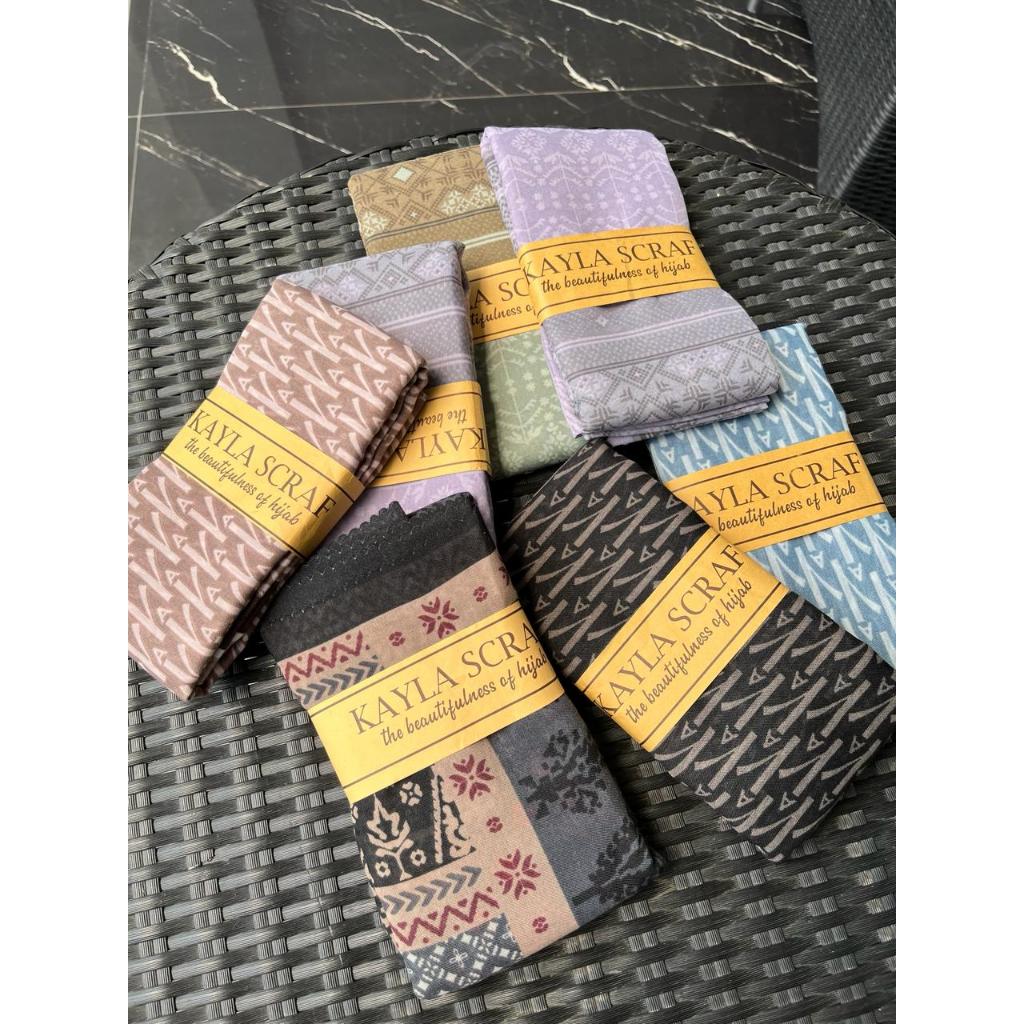 hijab segi empat voal motif by kayla hijab