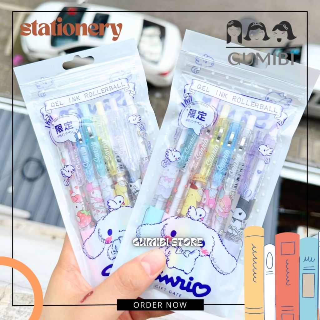 

1 SET 6 PCS PULPEN CETEK SANRIO MEWAH FREE ZIPPER LOCK PULPEN GEL MEKANIK SANRIO LUCU TERMURAH harga grosir gumibi store