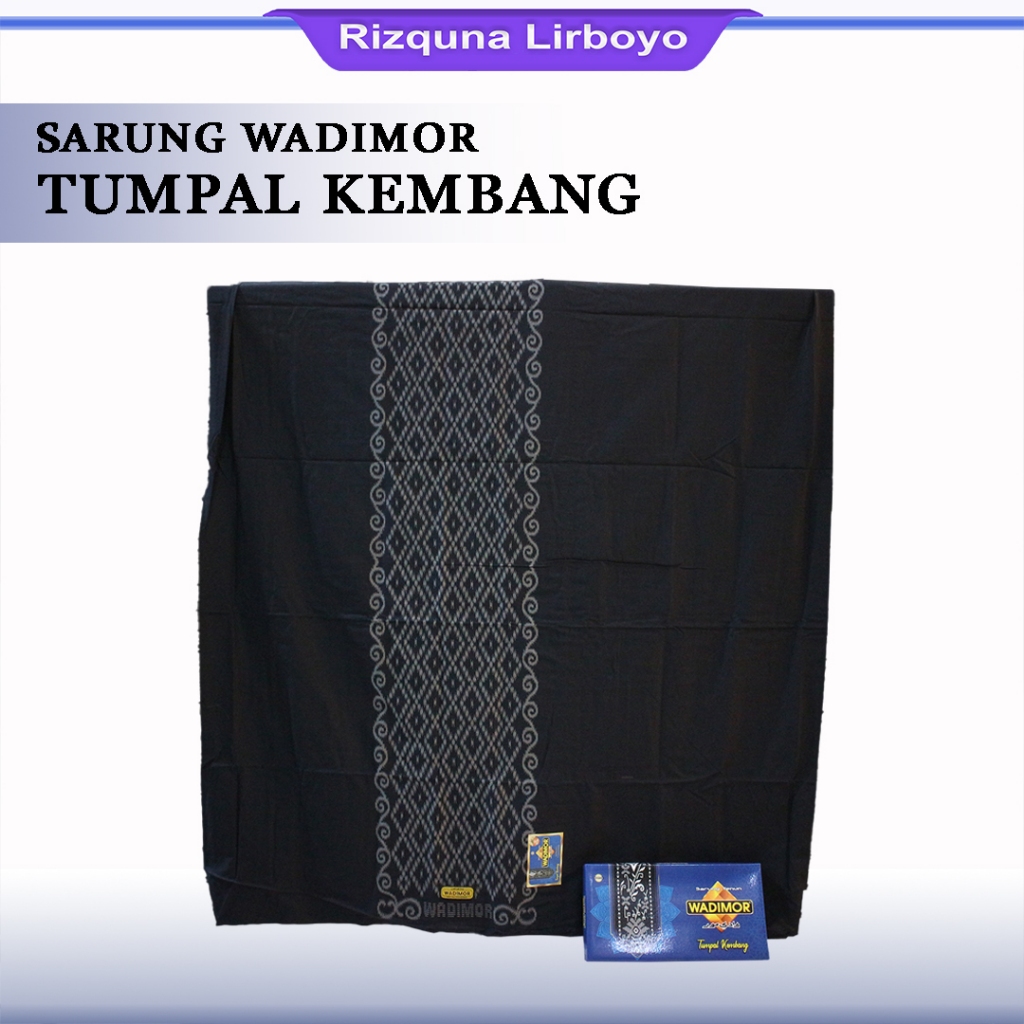 Sarung Wadimor Hitam Polos Tumpal Kembang Sarung Wadimor Putih Polos Tumpal Kembang Original