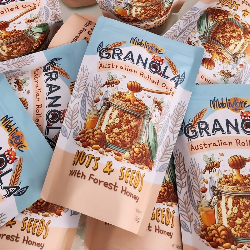 

NIBBLIVORE Premium Granola Nuts Seeds Sereal Oat Kacang Biji-bijian 100g