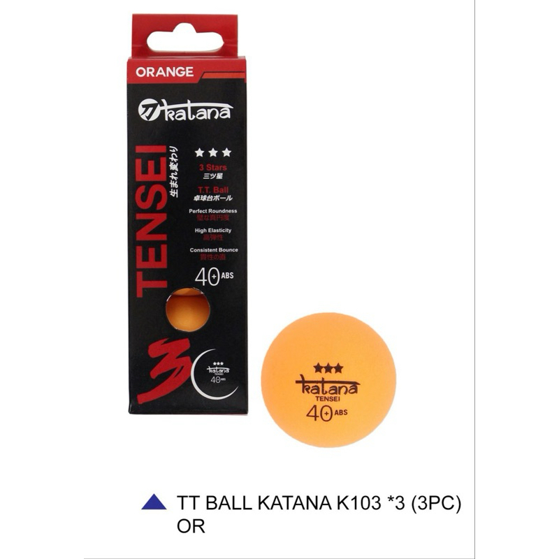 Bola Pingpong Katana Isi 3 Warna Orange