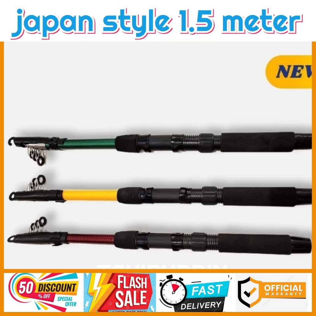 tongkat Joran Antena Pancing 1,5 meter Japan Style Tiang Joran Antena Pancing