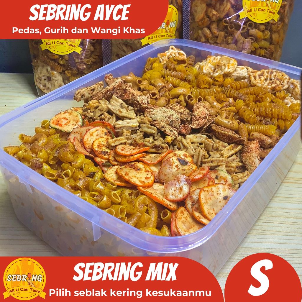 

SebRing AYCE - Seblak Kering Mix Ukuran S Pedas Gurih dan Wangi Khas