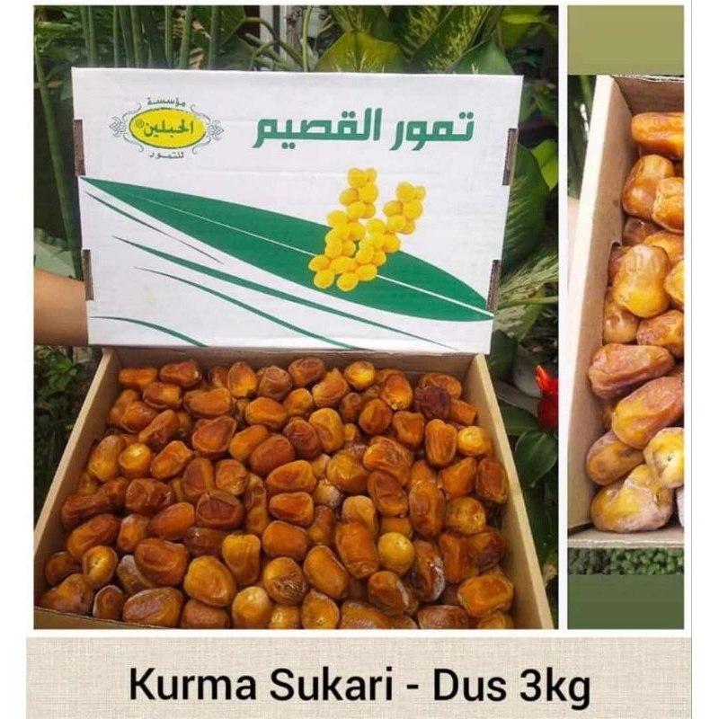 

Kurma Sukari Grade A | Kurma Sukari 3kg Wraping dan non wraping |Sukari Premium