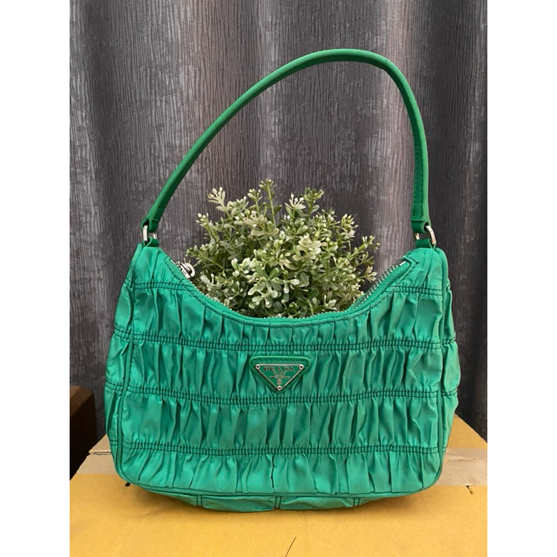 [Preloved] Prada Nylon and Saffiano leather mini handbag