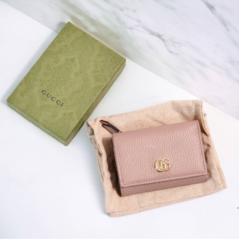 Gucci GG Petit Marmont Trifold Compact Wallet with Coin Purse