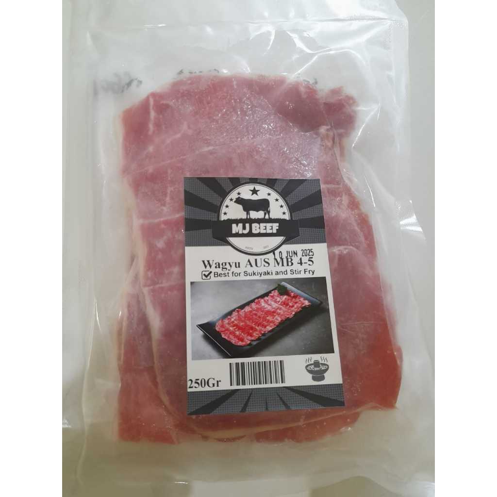 

Beef Slice WAGYU AUSTRALIA MB 4-5 Slice 250Gr (hampir tanpa lemak)